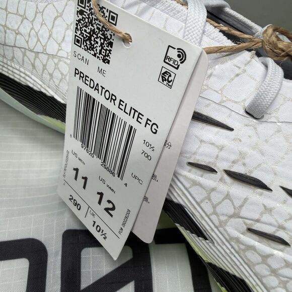 adidas Predator Elite FG Soccer Cleats White Black Green JI1082 Men Size 11 Bag main image 9